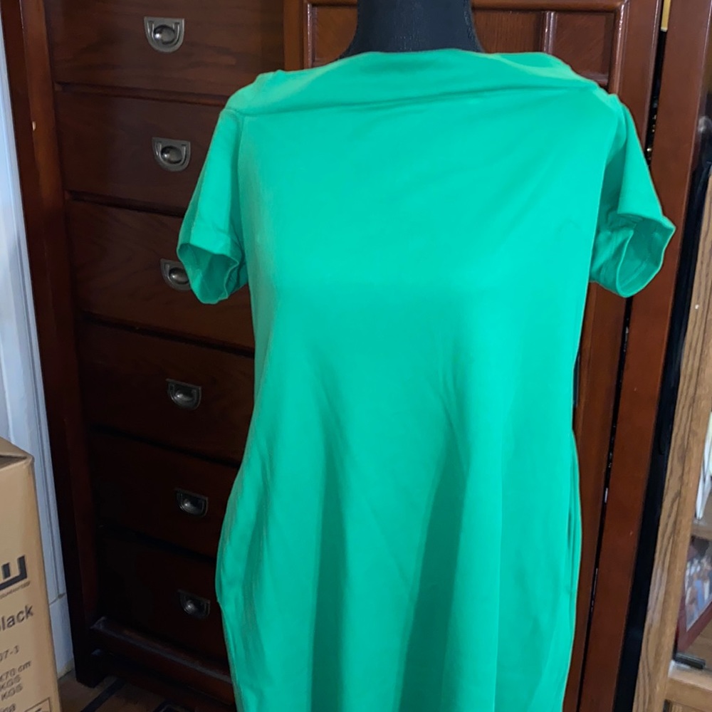 Green off the shoulder dress size medium